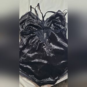 Torrid NWT size 2 Black Velvet Thong Bodysuit